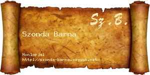 Szonda Barna névjegykártya