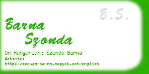 barna szonda business card